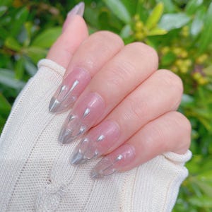 Reusable Funky Silver Press On Nails | Hidden Gem Nail Shop |Acrylic Nails | False Nails |Glue On Nails | lmz128
