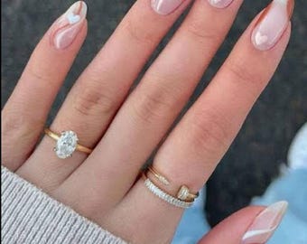 Custom Design No.20 Press On Nails | Swirl Nails | Hand-painted Lines | Well Handmade Pressons | Made With Love | yyz715