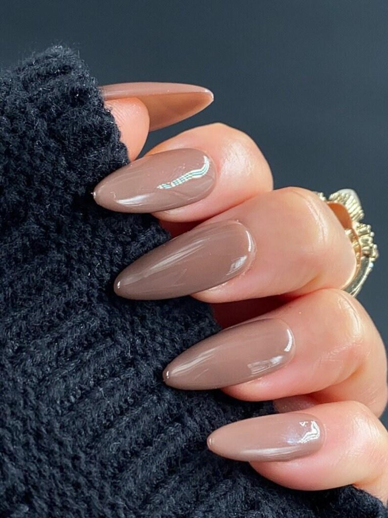 Brown Autumn | Used High Quality Gel Product | Essential Nails | Reusable Nails | Glue On The Nails | Salon Quality Nails | Ipz40 image 4