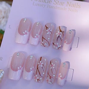 Sakura Cherry Blossom / Durable Nails / Premium Nails / Gel Nails / Glue On The Nails / Salon Quality Nails