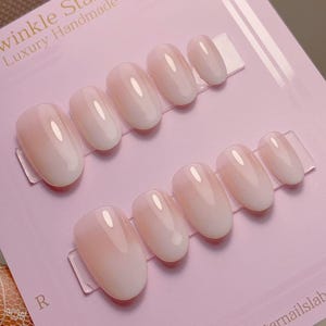 Beige To White Ombré Press On Nails / Gorgeous Nails / Summer Nails / Strong Gel Nails / 3min to apply at home / Salon Quality Nails