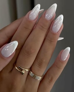 Premium Milky Jelly White French Tip, Pure White French Nails