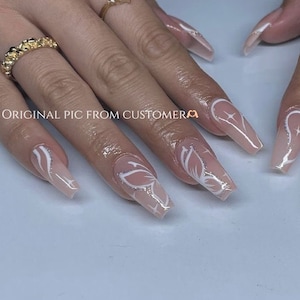 Custom Design No.50 Press On Nails | Hand-painted Butterfly Nails | Silver Glitter Nails | Casual Nails | Beautiful Nails | yyz787