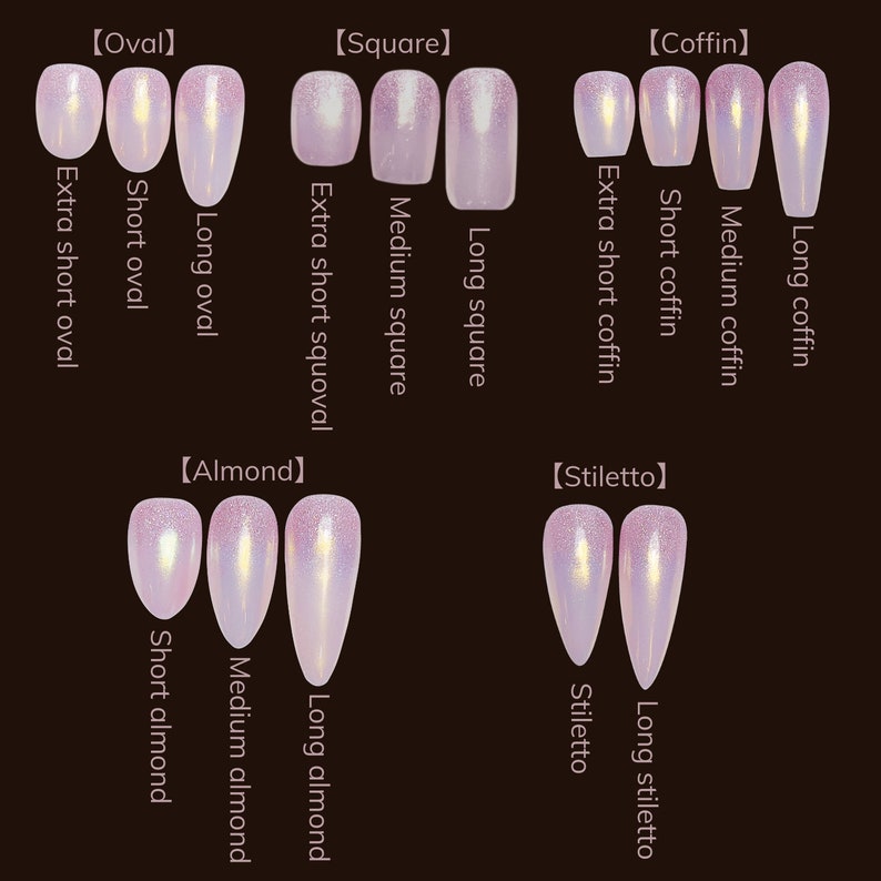 a diagram of different types of nail shapes