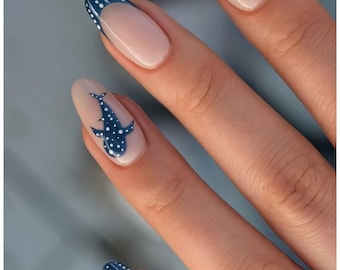Whale Shark Press On Nails | Aesthetic Nails | Cute Nails | Reusable Gel Nails | Nail Art | Gift for Her | Birthday Gift