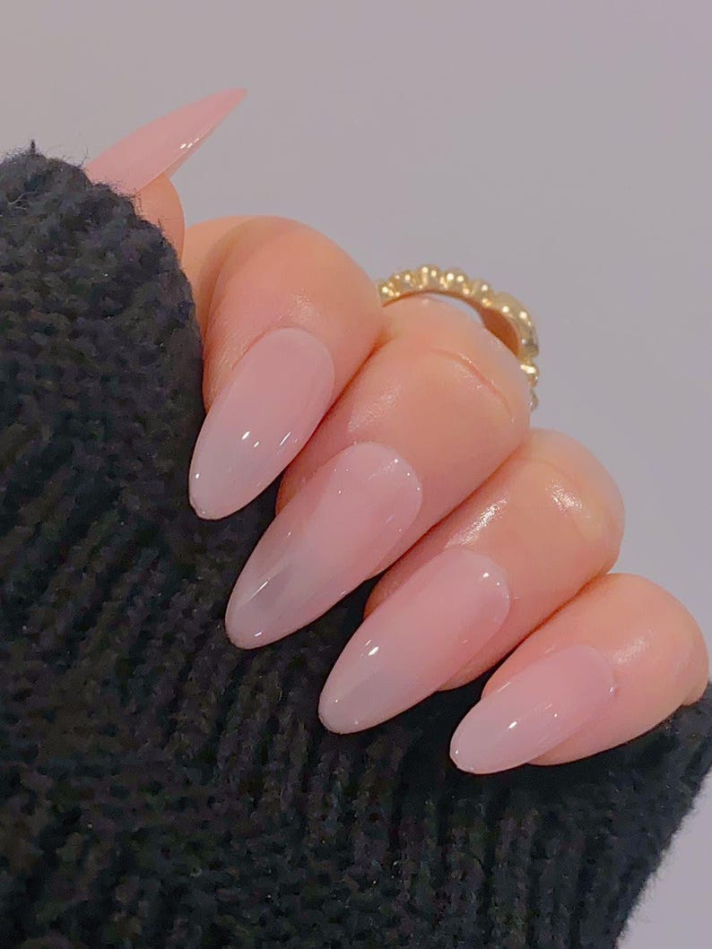 Beautiful and Pure (Sheer Pink) / Gel Nails / Reusable Nails / Essential Nails / Glue On The Nails / Salon Quality Nails /Ipz142 image 3