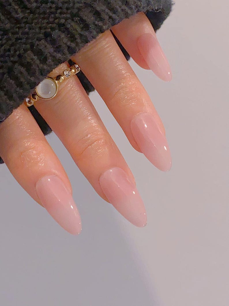 Beautiful and Pure (Sheer Pink) / Gel Nails / Reusable Nails / Essential Nails / Glue On The Nails / Salon Quality Nails /Ipz142 image 1