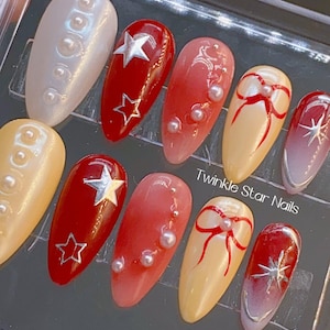 Trendy Y2K Inspired Press On Nails | Free Style Nails | Y2K Nails | Popular Nails | Inspo Nails | Salon Quality Nails | xhz614