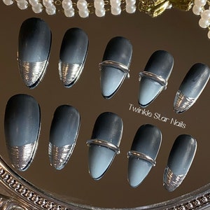 Luxury Night Vibes | Reusable Gel Press On Nails | Durable Nails | 3min to apply at home | Salon Quality Nails