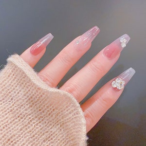 Ombre Purple And Silver Butterfly Glitter Press On Nails | Beautiful Nails | Kpop Nails | Gel Nails | Salon Quality Nails | xyz128
