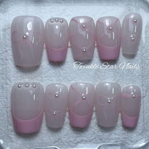Custom Design No.128 Press On Nails | Ins Nails | Pretty Nails | Premium Nails | 3min to apply at home | Salon Quality Nails