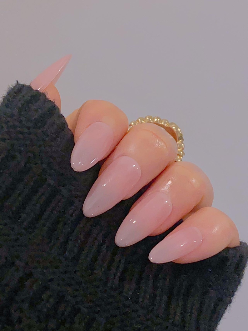 Beautiful and Pure (Sheer Pink) / Gel Nails / Reusable Nails / Essential Nails / Glue On The Nails / Salon Quality Nails /Ipz142 image 4