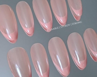 Glazed Dusty Pink Press-on Nails | everyday nails, glossy nails, gifts for her, holiday nail, salon quality nails