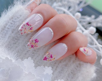 NUOLUX Flowers Pressed Dried Flower Sheet Nail Multiple Colorful Sticker  Craft Leafs Resinkit 