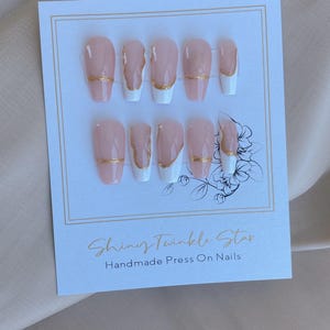 Unique Beautiful Wave Press On Nails | Hidden Gem Nail Shop | Acrylic Nails | False Nails | Glue On Nails | Handmade Nail Tips | lmz127