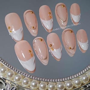 Reusable My Girl Press On Nails | Durable Press On Nails | Summer Nails | Elegant Nails | Fake Nails | Acrylic Nails | French Tips | xhj620