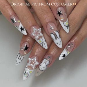 Custom Design No.43 Press On Nails | For the custom nails please message me with image | Salon Quality Nails | Custom Nails | rmz2894