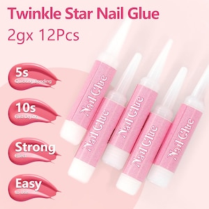 Pegamento para uñas fuerte e impermeable / Fácil de aplicar / Pegamento para uñas postizas / Súper adhesivo para uñas acrílicas postizas: ¡dura hasta 3 semanas!