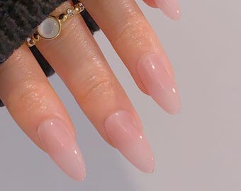 Beautiful and Pure (Sheer Pink) / Gel Nails / Reusable Nails / Essential Nails / Glue On The Nails / Salon Quality Nails /Ipz142