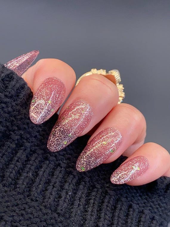 nails for rose gold dress Rose Gold Reverie Press-On Nails | Romantic Gold Nail Set | READY READY NYC  – READY READY NYC main image 1