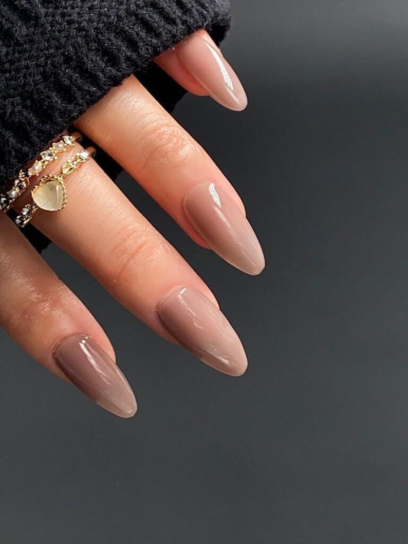Mocha | Used High Quality Gel Product | Durable Nails | Essential Nails | Reusable Nails | Glue On The Nails | Salon Quality Nails | Ipz41 imagen 5