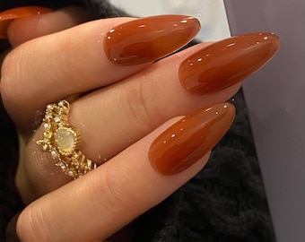 High Tea /Reusable Nails  /Essential Nails / Plain Nails / Daily Wear Nails / Casual Nails / Short Nails /  Salon Quality Nails / Ipz163