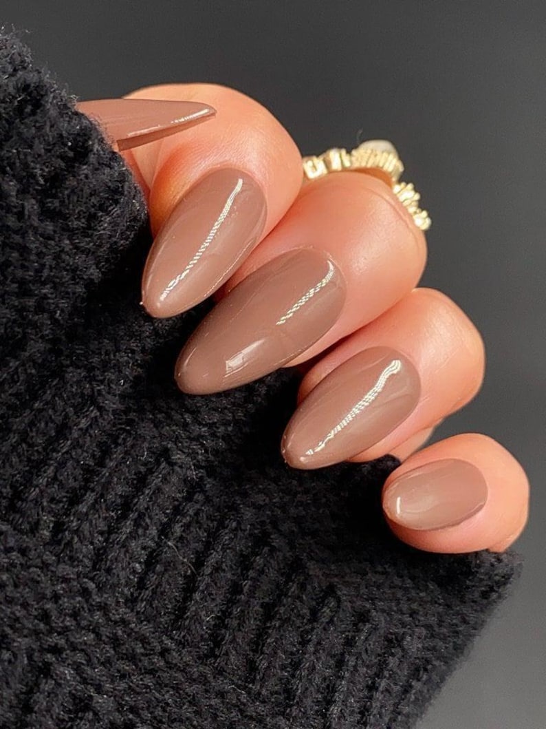 Brown Autumn | Used High Quality Gel Product | Essential Nails | Reusable Nails | Glue On The Nails | Salon Quality Nails | Ipz40 image 3