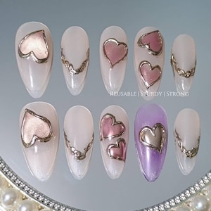 You Are Special (Cat Eye Effect) |Reusable Press On Nails | Handmade Press Ons | Acrylic Nails | Short Medium Nails | Gel Polish | xwj686