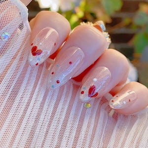 Sweet Heart | Reusable Gel Press On Nails | Durable Nails | 3min to apply at home | Salon Quality Nails