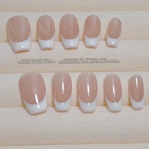 Milky White French Tip Gel Nails | Soft Girl Jelly Manicure | Birthday Gift Set XH848, XH848