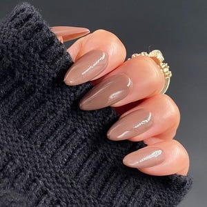 Brown Autumn | Used High Quality Gel Product | Essential Nails | Reusable Nails | Glue On The Nails | Salon Quality Nails | Ipz40 image 1