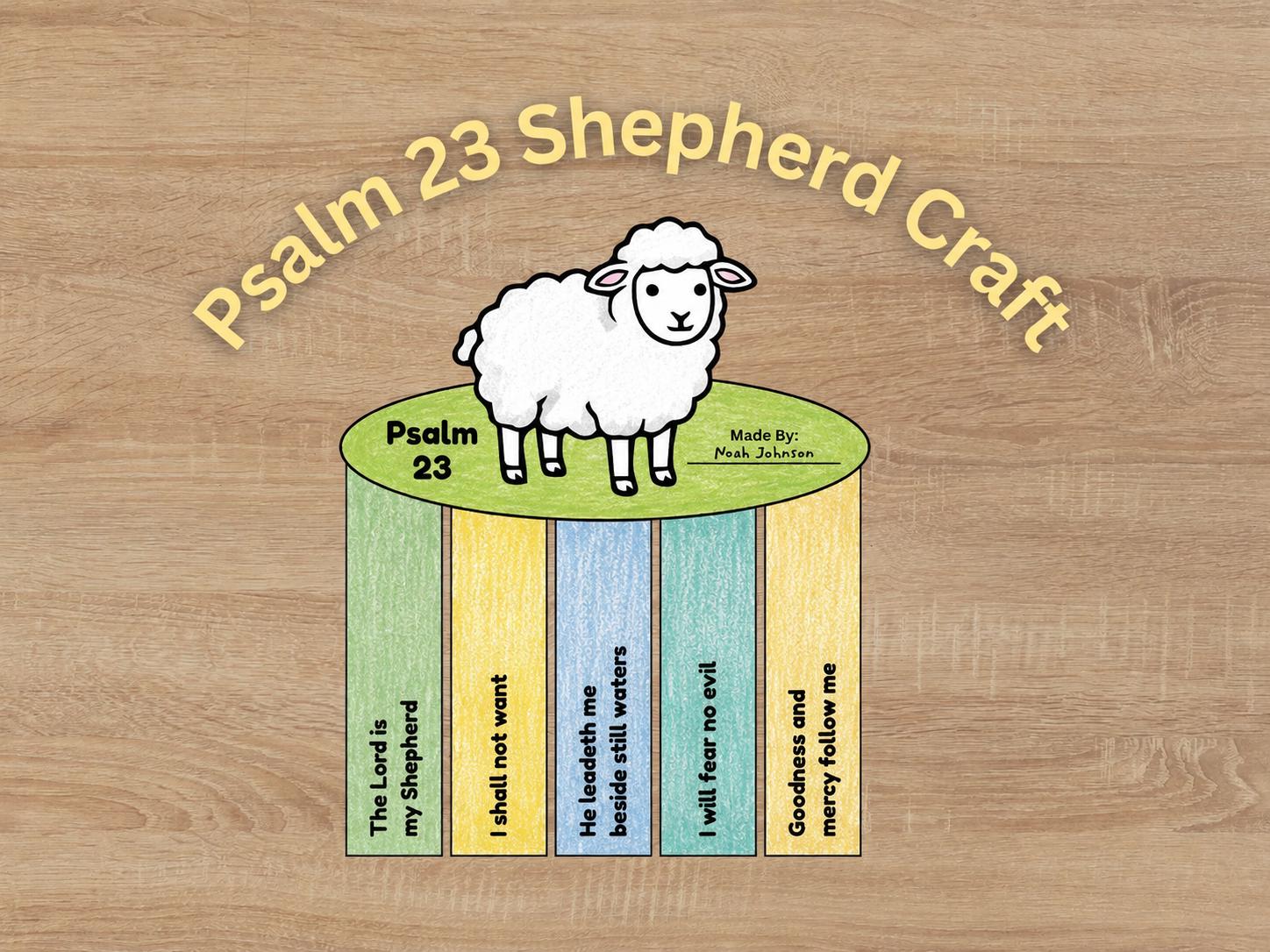 Psalm 23 Shepherd Craft | Bible Verse Kids Activity (PDF Download