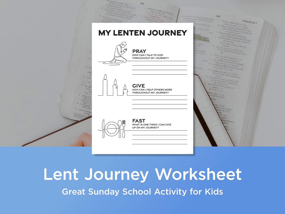 Lent Worksheet for Kids | Lenten Journey Printable | Catholic Holy Week ...