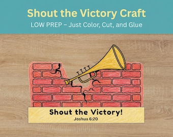 Shout the Victory Joshua 6:20 Jericho Trumpet Bible Craft for Kids (Digital Download)