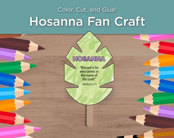 Hosanna Fan Craft Kit | Palm Leaf Bible Verse Children Activity