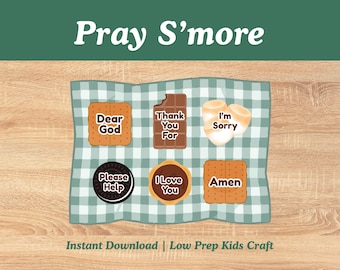 How to Pray Building a S’more Craft for Kids, Printable Prayer Summer Activity