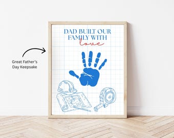 Father's Day Kids Handprint Art Activity (Instant Download PDF)