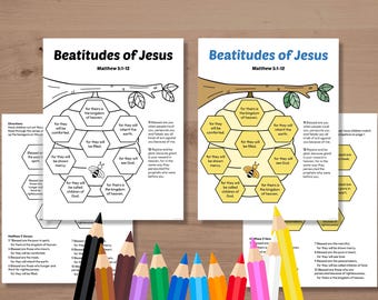 Beatitudes Matching Game | Sunday School Bible Activity (PDF Digital Download)