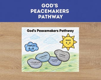 God's Peacemakers Pathway Craft, Christian Conflict Resolution Activity for Kids, Sunday School VBS Printable