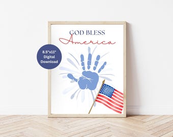 Patriotic Handprint Craft | God Bless America Christian Activity (Digital Download)