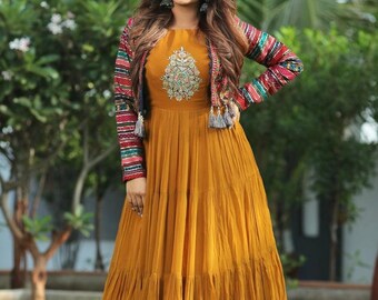 anarkali with long jacket