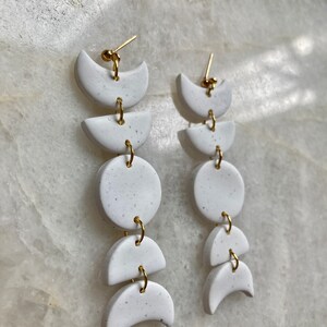 Moon Phase Earrings | Polymer Clay Earring | Statement Earrings | Clay Jewelry | Boho Earring