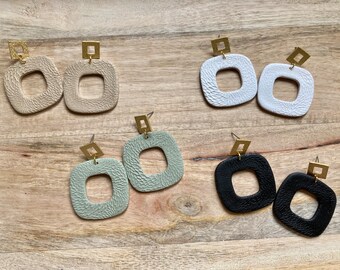 Pendiente de arcilla polimérica / Pendientes de declaración / Joyería de arcilla / Pendiente Boho