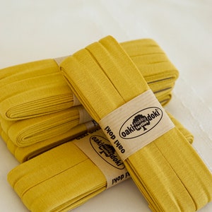 3 YDS Stretch Jersey Bias Tape, 20mm Dijon Ochre Yellow, OakiDoki Oeko-Tex, Bias Binding Tape image 4