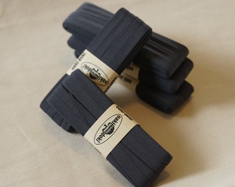 3yrds Dark Gray 20cm Double Folded stretch knit bias tape, oeko tex certified