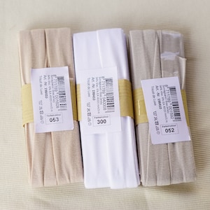 White 3 YDS 20mm wide, Stretch Jersey Bias Tape, Double Fold, OakiDoki Oeko-Tex, Bias Binding Tape image 5