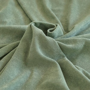 Sage Green Terry Cloth Stretch Jersey Fabric, microloop baby and kids clothes, soft