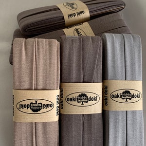 Taupe - Mocha Stretch Knit Bias Tape ~ 3 Yards Roll, Oeko-Tex Certified, Double Fold