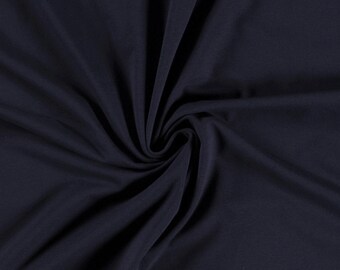 Organic Deep Ocean Navy Blue Jersey Fabric by the Yard, High quality soft fabric