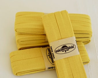 3 YDS - Stretch Jersey Bias Tape, 20mm Dijon Ochre Yellow, OakiDoki Oeko-Tex, Bias Binding Tape